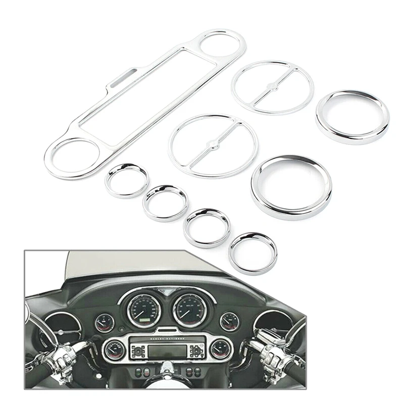 Carenagem interna Stereo Calibre Speaker Covers, Chrome Silver Metal para Touring Electra Rua Glide Trike Modelos 1996-2013