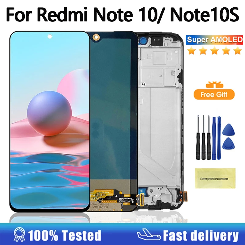 

6.43"AMOLED Display For Xiaomi Redmi Note 10 4G M2101K7AI LCD Display Touch Screen Panel For Redmi Note 10S LCD Display