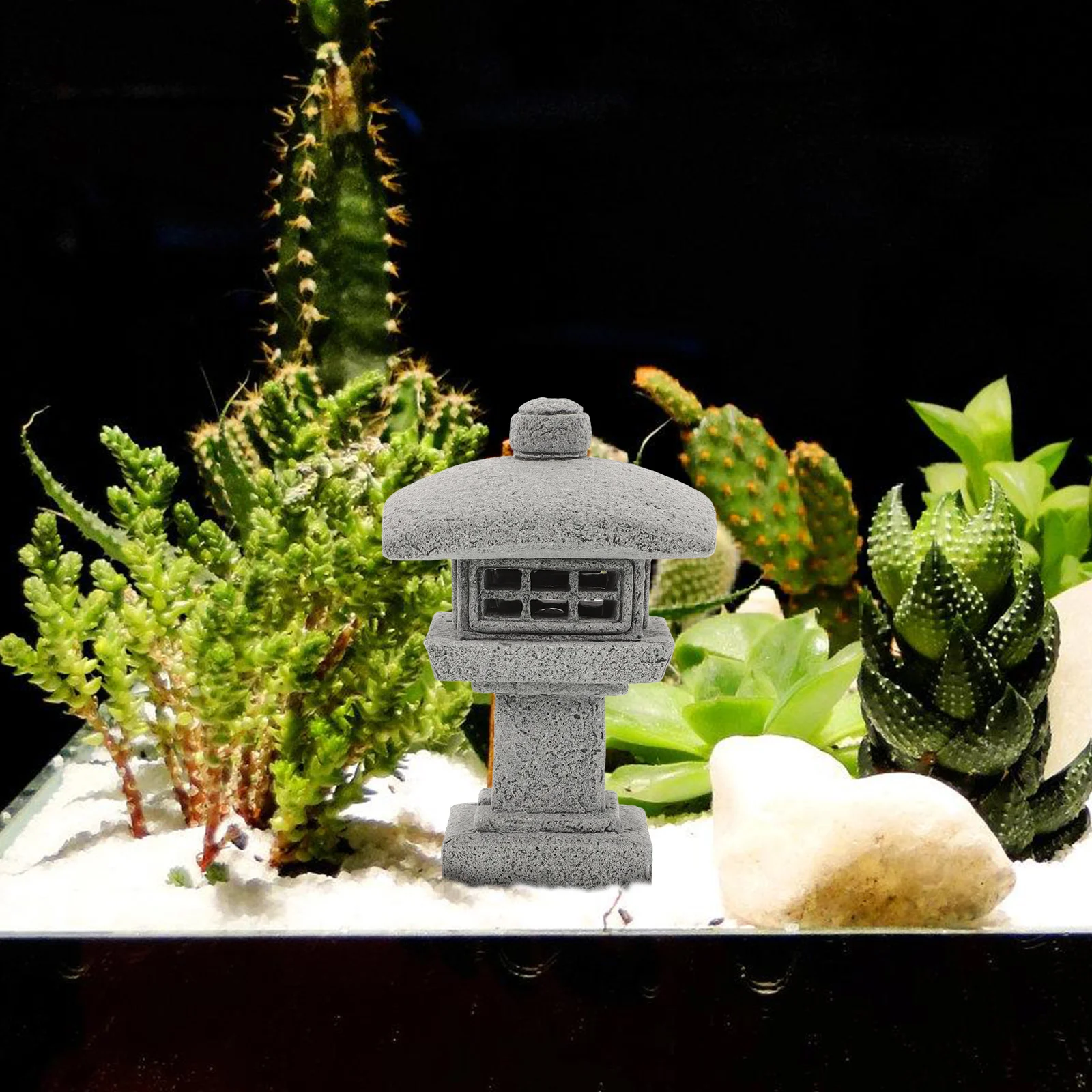 

Artificial Wenchang Tower nament Realistic Stone Powder Home Decor Mini L Pavilion Statue for Garden Yard Balcony Solar