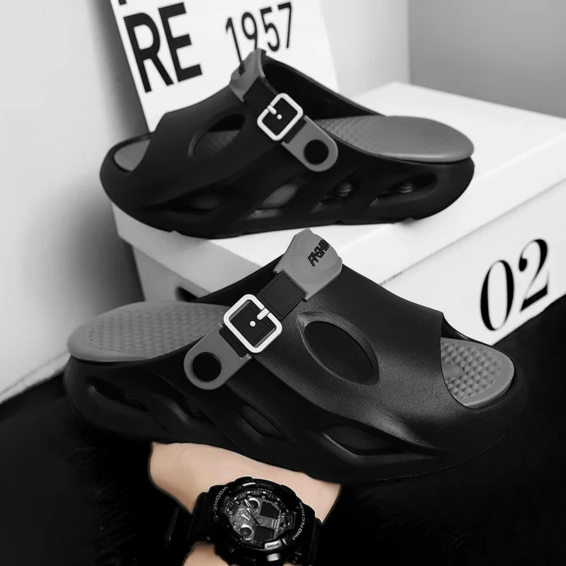 2025 zapatillas de verano EVA, sandalias deslizantes con plataforma de suela blanda, zapatos de playa para caminar en interiores y exteriores, chanclas, zapatos Unisex para mujer