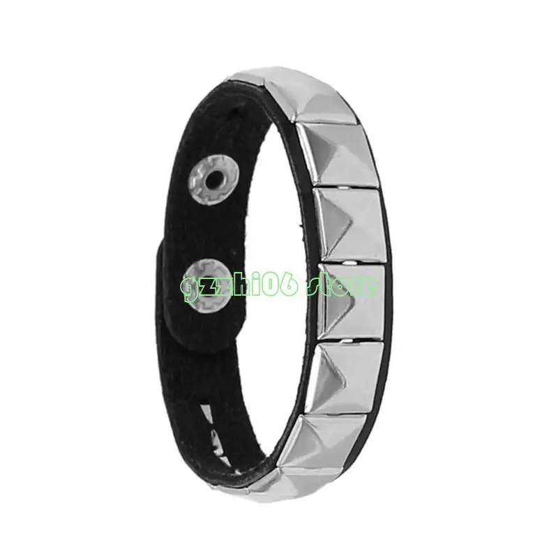 T5UF أنيقة سوار الصخرة البانك المربع مسربات البانك معصم المجوهرات القوطية العصرية مناسبة للفردية والراحة #2