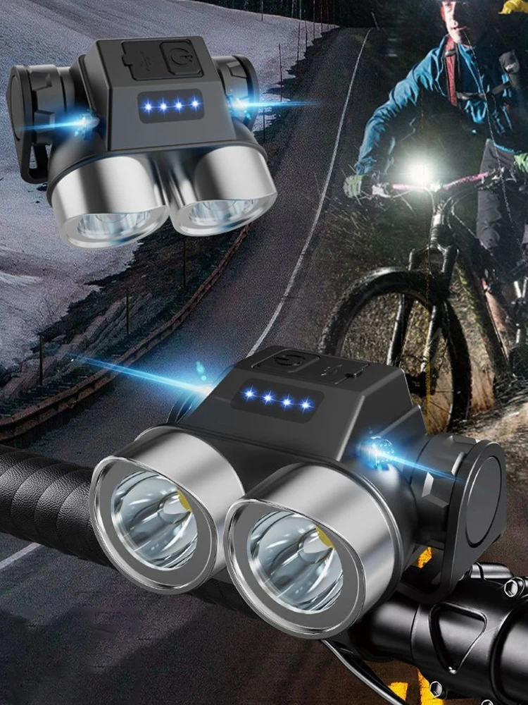 AliExpress NONE Rainproof Cycling Headlight Type-C Rechargeable Night Riding Front Lamp 2 Modes Safety Cycling Bike Light Cycling Accessories