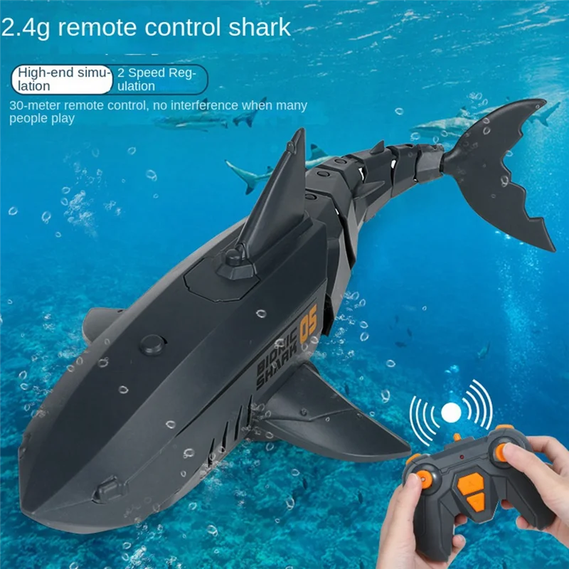 Smart Remote Control Fish Children's Swimming Pool Beach Bath Toys Simulation Remote Control Mechanical Fish Robot Black