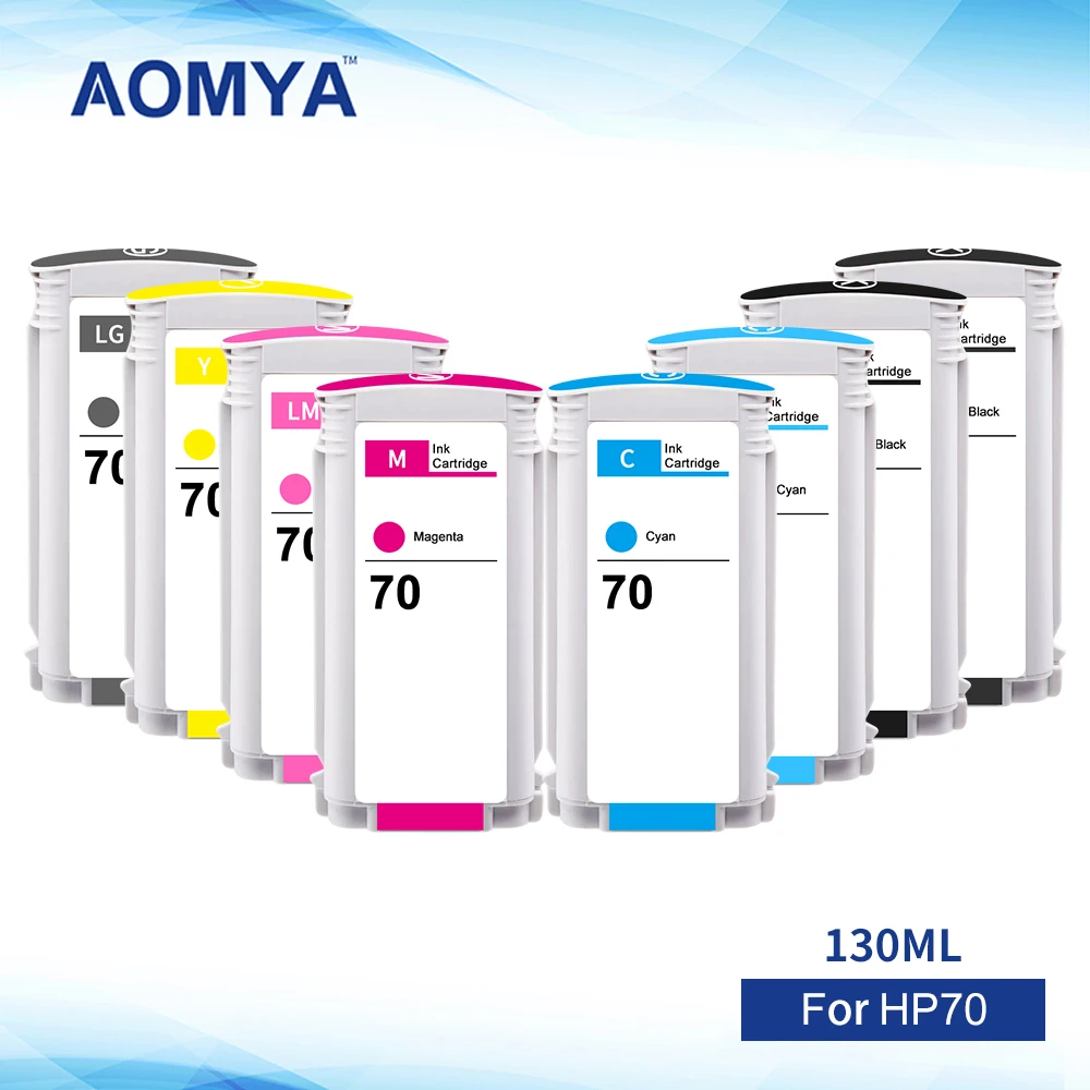 Aomya Compatible for HP 70 HP70 Ink Cartridge For HP Designjet Z2100 Z3100 Z3200 Z5200 Z5400 with Full Ink and Chip Plug & Play