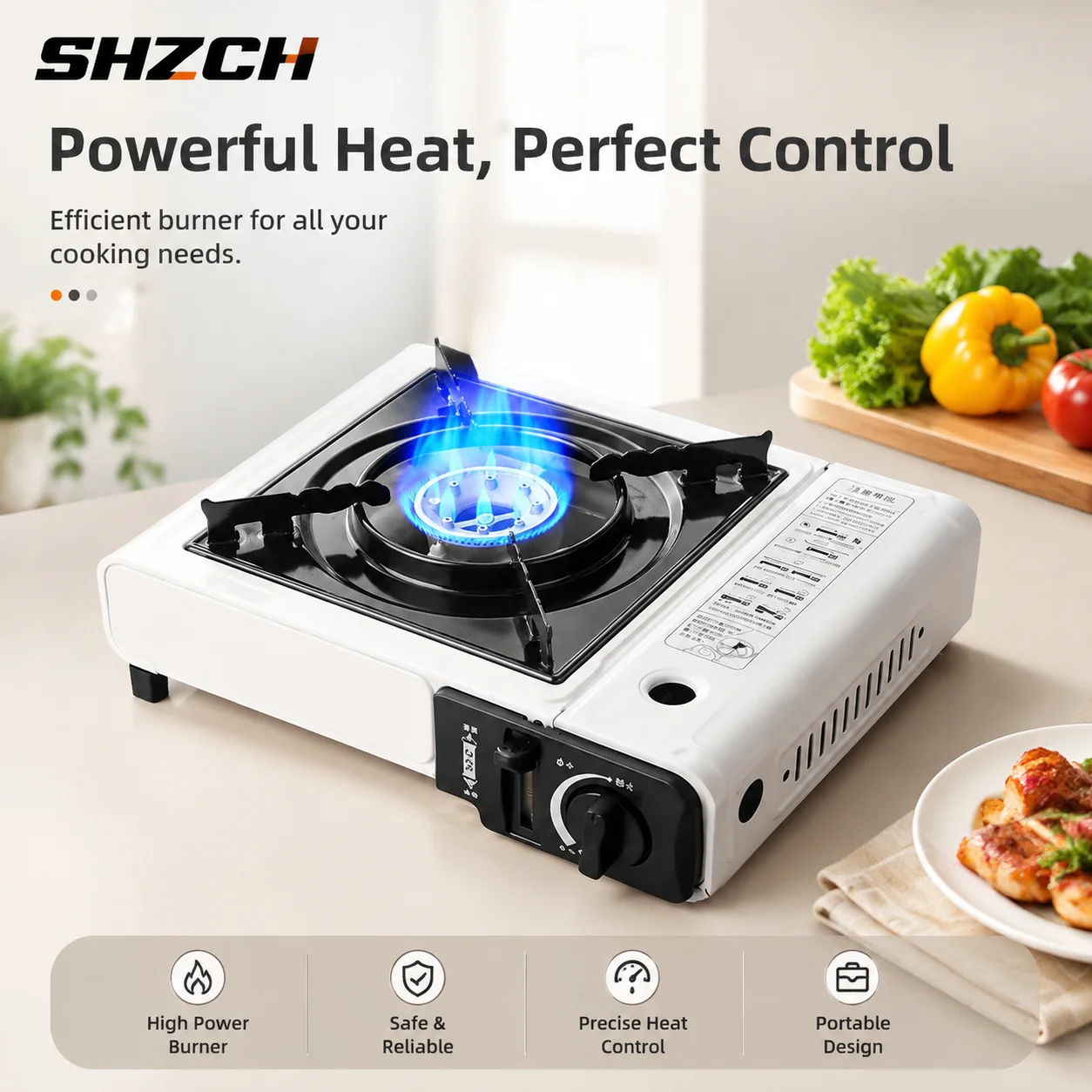 Outdoor Cassette Stove Butane Gas Burner Portable BBQ Hot Pot Stove Lightweight Household Cooking Equipment for Camping Hiking