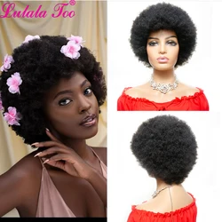 Short Afro Wig Brazilian Human Hair Wigs for Woman Remy  Afro Kinky Curly Wig 150% Density Natural Color Remy Yepei Hair