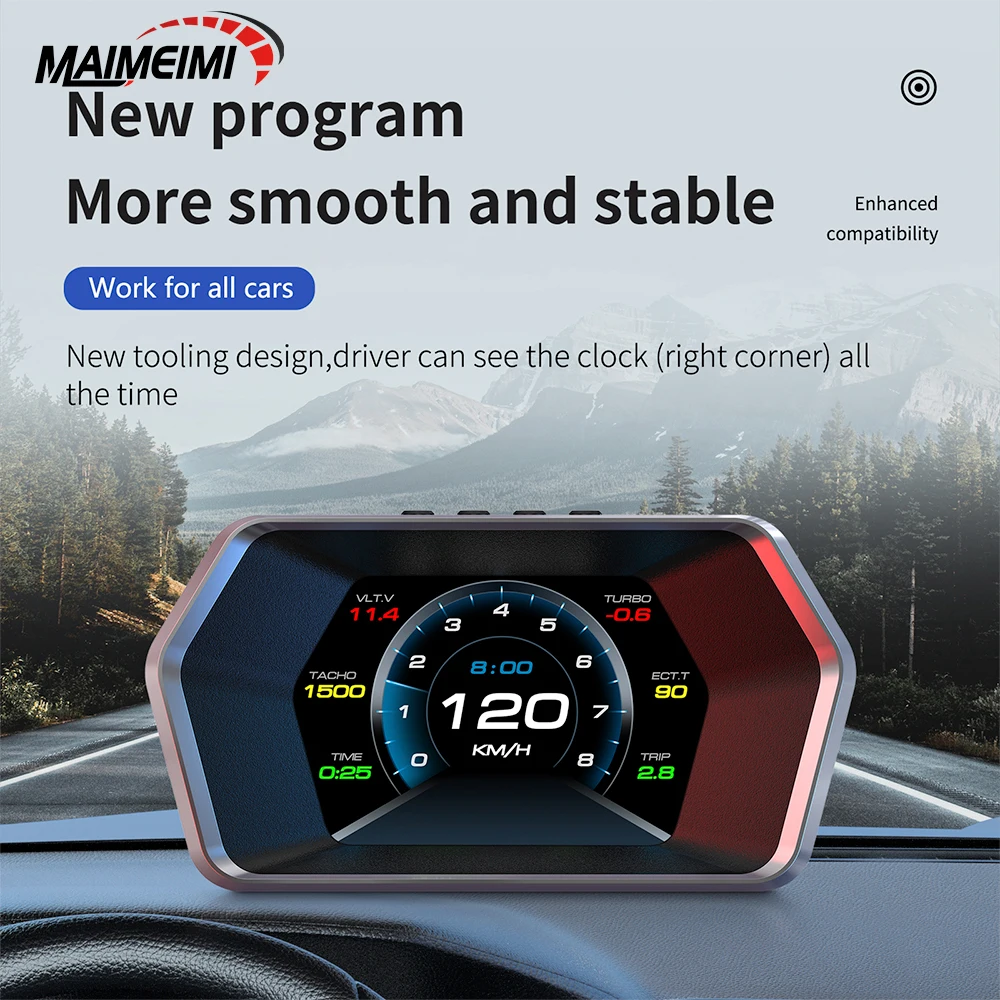 

OBD+GPS Dual System Car OBD2 GPS HUD Head Up Display Smart Digital Speedometer Voltage Water temperature Satellite Altitude