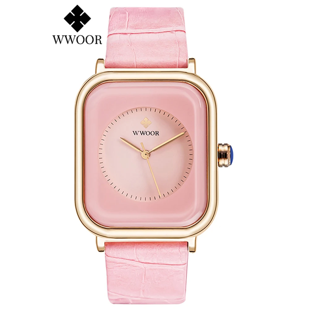 

Fashion Women Watches 2022 Wwoor White Leather Minimalist Rectangle Ladies Quartz Dress Wristwatch Relogio Feminino Montre Femme