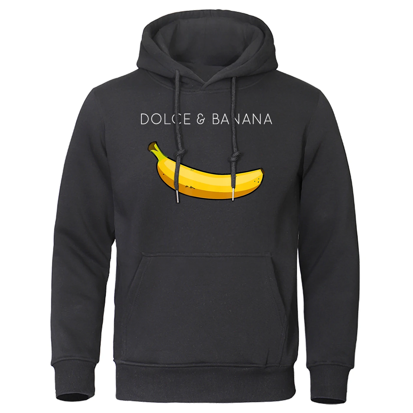 Dolce & Banane niedlich bedruckte Männer Hoodie lose Freizeit kleidung Mode warme Fleece Hoodies Persönlichkeit Street Hip Hop Sweatshirt