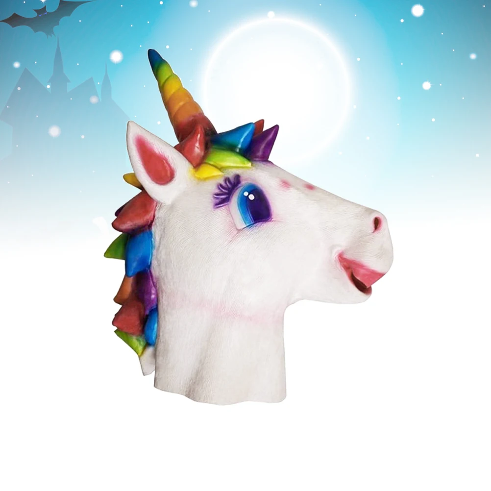 

Animal Mask Costume Cosplay Unicorn Decors Costumes Halloween Horse Prop Aldult