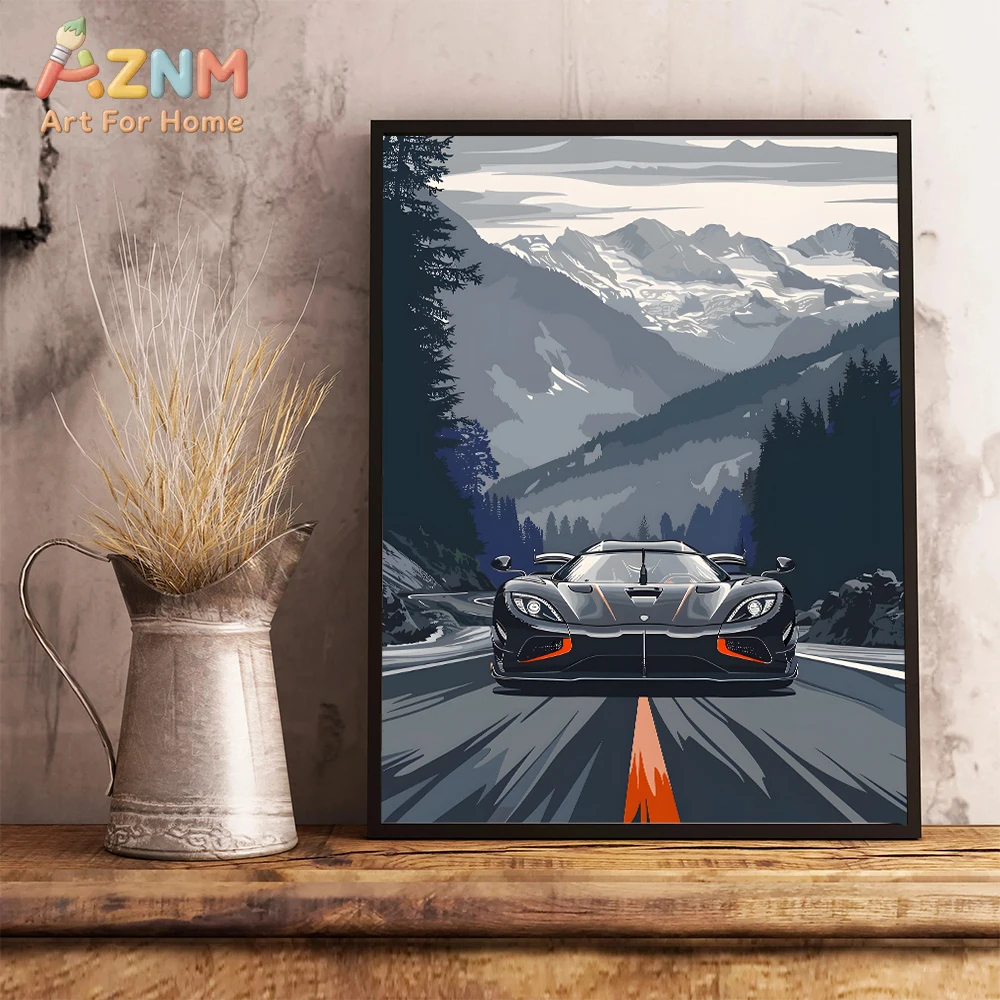 

Настенный холст с изображением шведского гиперкара AZNM Koenigsegg Agera, без рамы, постер с изображением высокопроизводительного суперкара