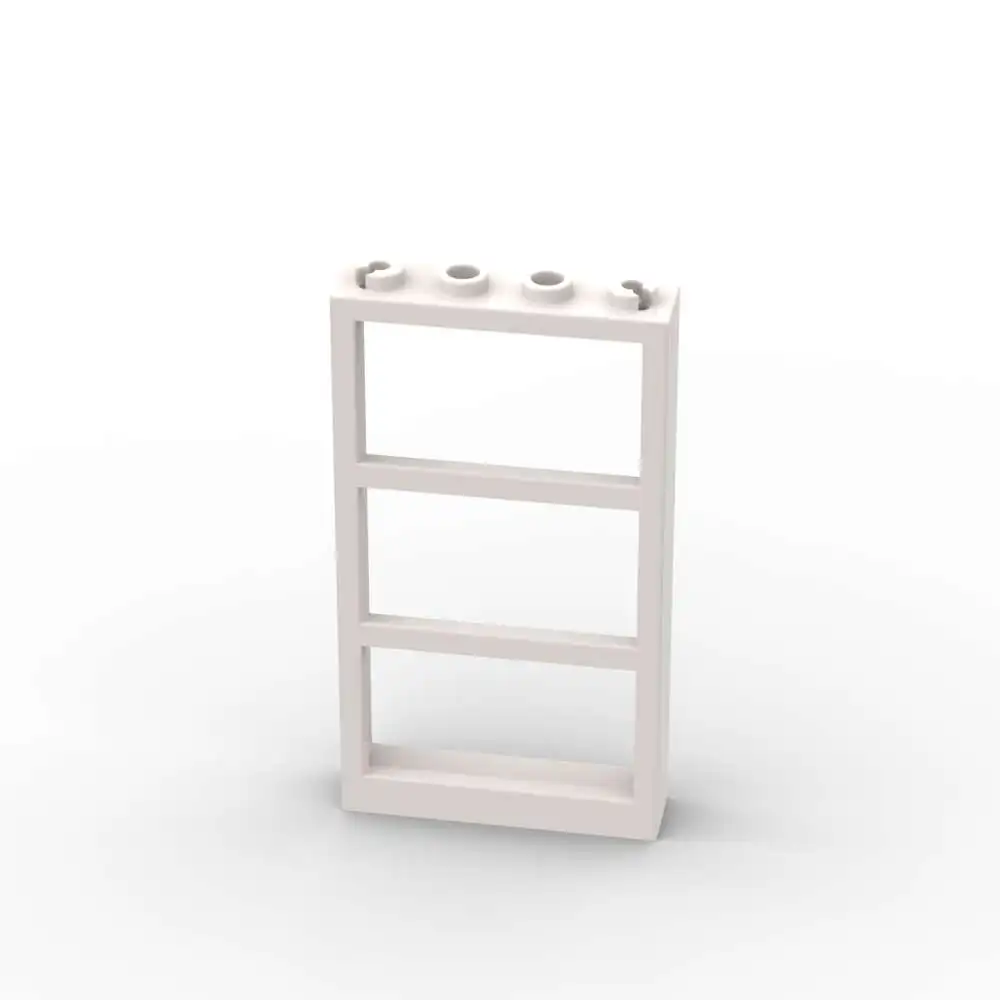 MOC 10個入りパーツブリック57894窓1x4x6ビルディングブロックパーツセット（3枚窓付き）家組み立てDIYおもちゃ子供誕生日プレゼント