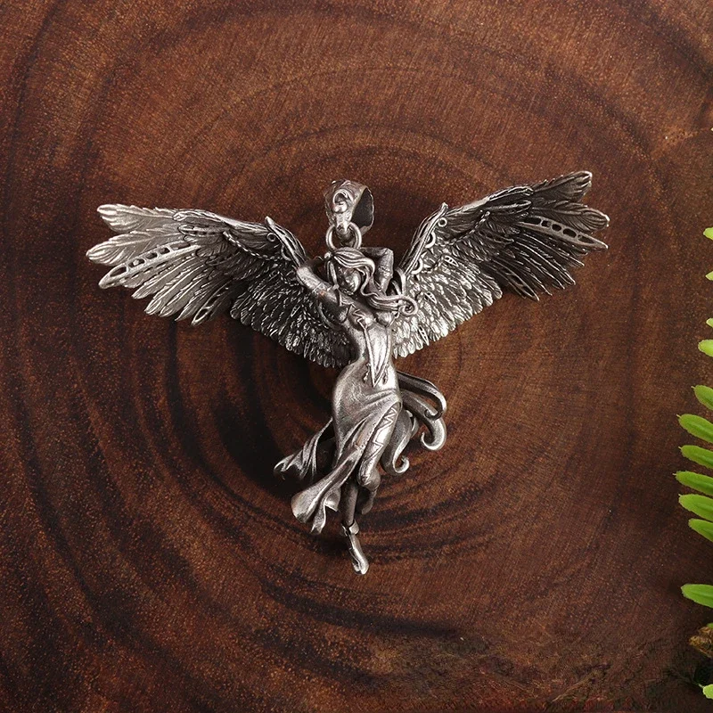 Unisex Winged Angle Pendent Necklace Vintage Punk Gothic Jewelry for Men ＆ Women,gothic Choker for Daily Wear ＆ Halloween Gift
