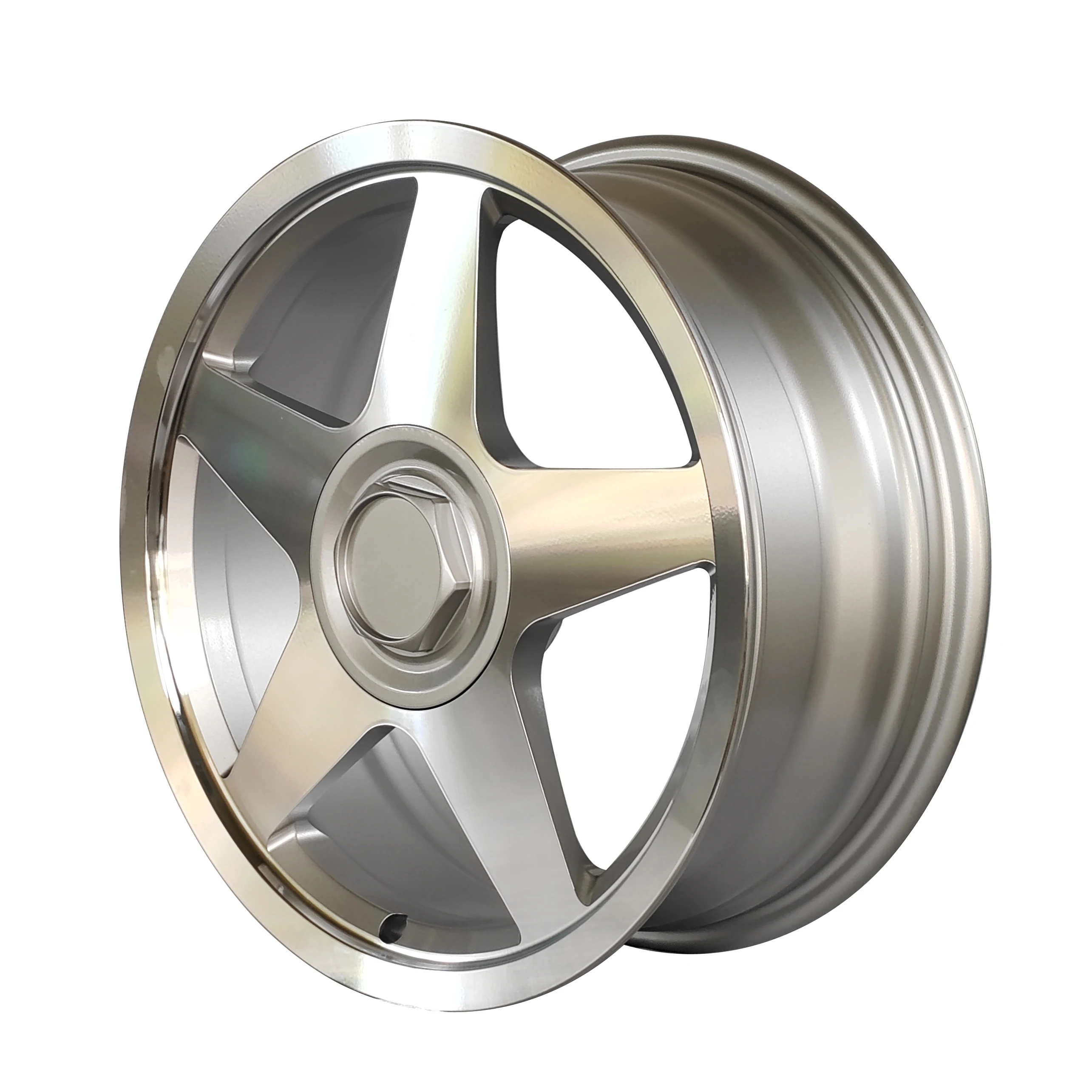SYAC Factory Customization Forged Wheel 17 Inch PCD5x100 High Quality Silver Polished Face Wide Five Spoke Aluminum Alloy Wheels