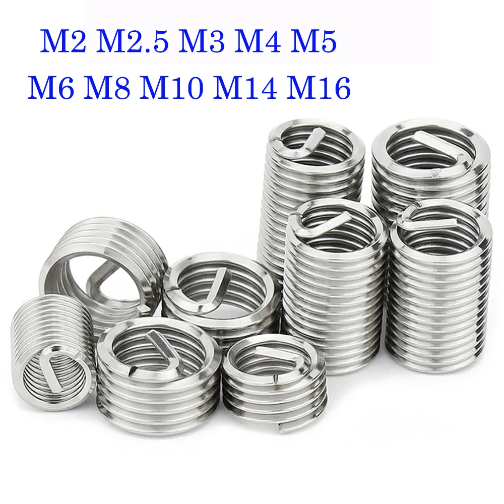 M2 to M5 Stainless Steel Helical Wire Thread Insert Coiled Thread Repair Bushing 10 20 50Pcs For Damaged Thread Restoration