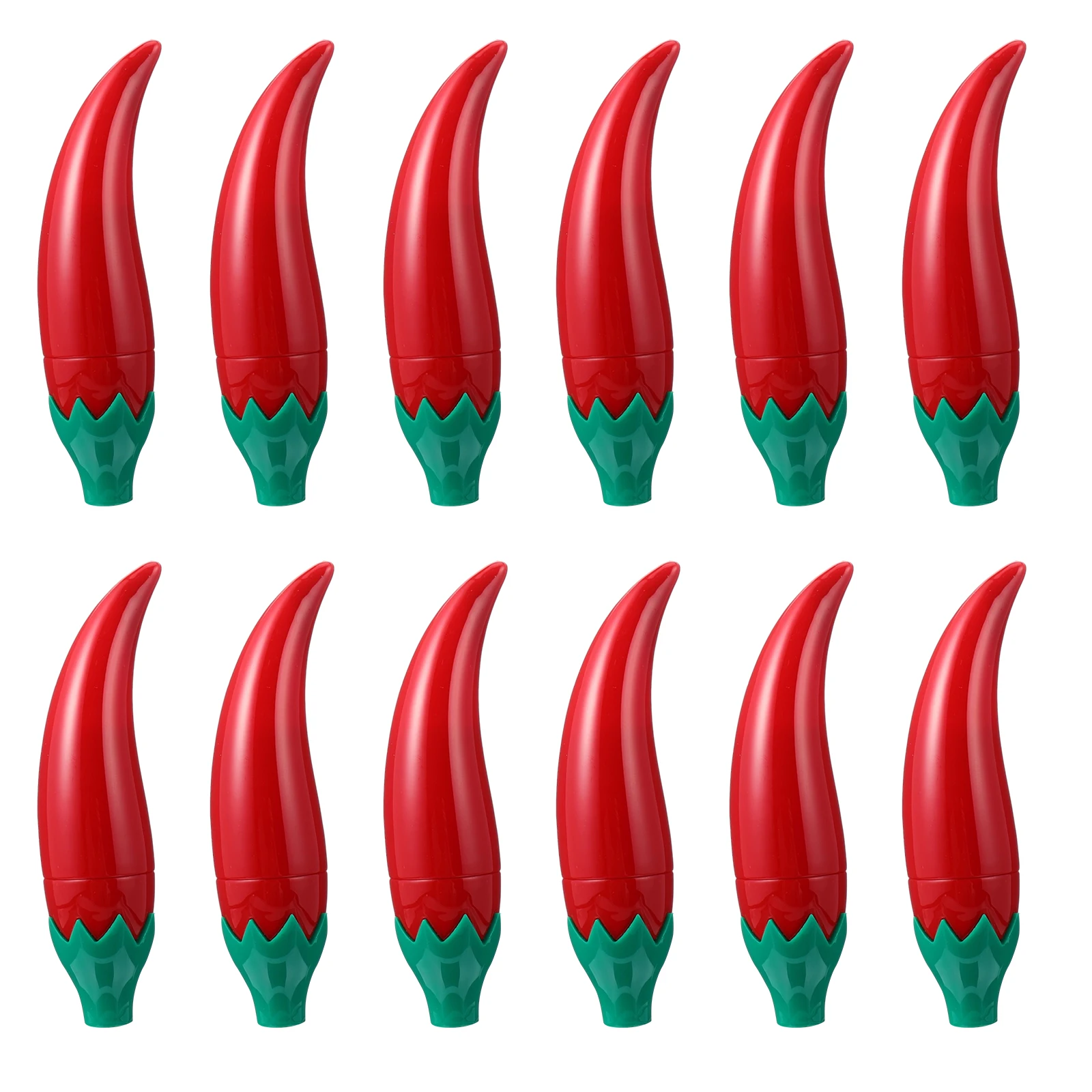 

12 Pcs Lipstick Tube Container DIY Dispenser Balms Plastic Red Gloss Bottle