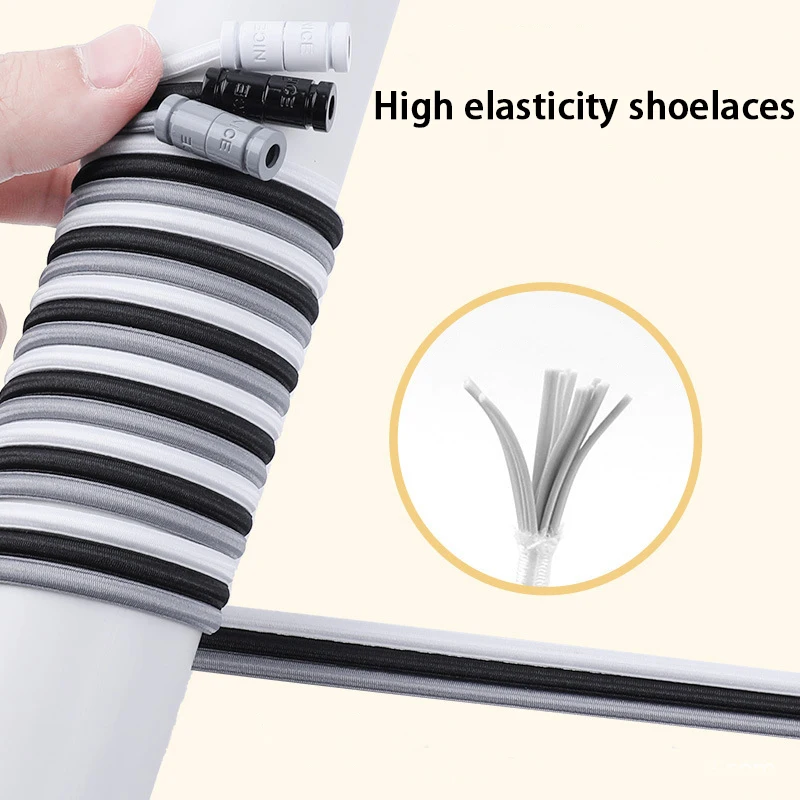 Round Elastic Laces Metal Buckle Shoelace Sneakers Canvas Shoes Quick On/Off Shoelaces Kids Adult Shoe Accessories image 3