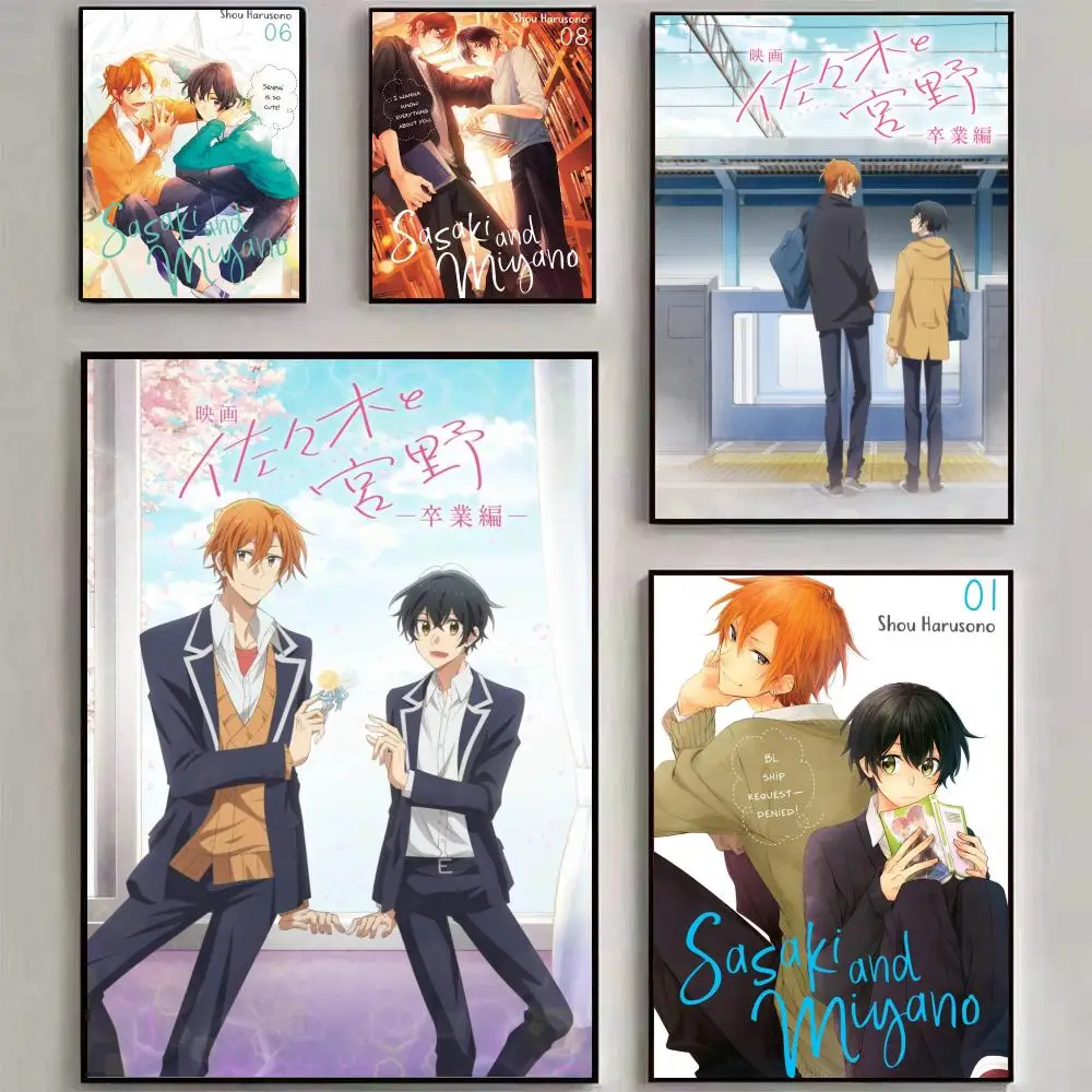 Anime S-Sasaki und Miyano Poster, Wandkunstdruck, geeignet für Wohnzimmer, Schlafzimmer, Bar, Salon, Heimdekoration, Geschenk