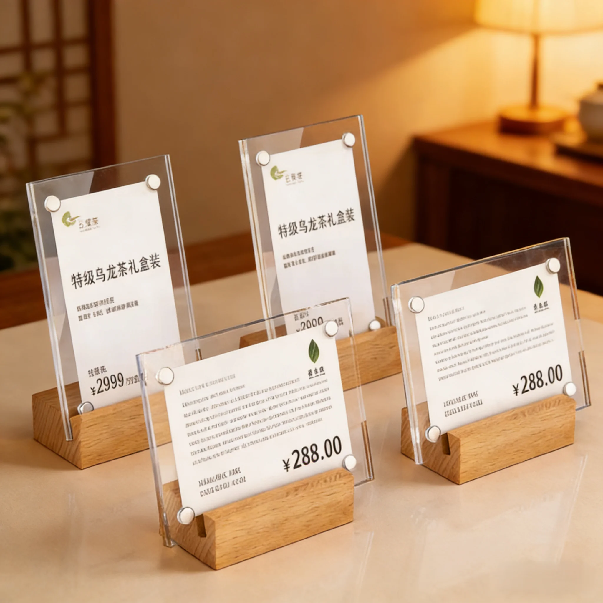 6 Pieces 90x60mm Horizontal Vertical Use L Shape Table Price Label Card Tags Magnetic Acrylic Paper Sign Holder Display Stand