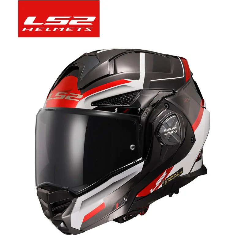 LS2 FF901 Advant X Glass Fiber Valiant Flip up 180° Rotating Double Lens Sun Visor Casco Casque Capacete Motorcycle Helmet