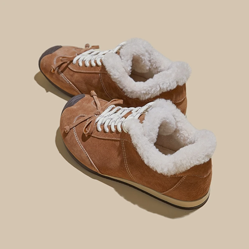 AIYUQI 2025 جديد أحذية رياضية نسائية أحذية الشتاء عدم الانزلاق ودافئة النساء أحذية حجم كبير حذاء مسطح أحذية تدريب الألمانية الإناث #5