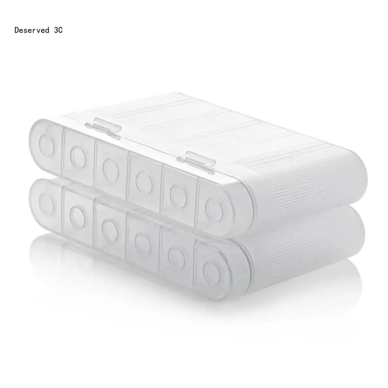 R9CB Portable Holder Storage Box for Rechargeable 18650 AA AAA Batteries 1/6 Slot Organizers Case Container