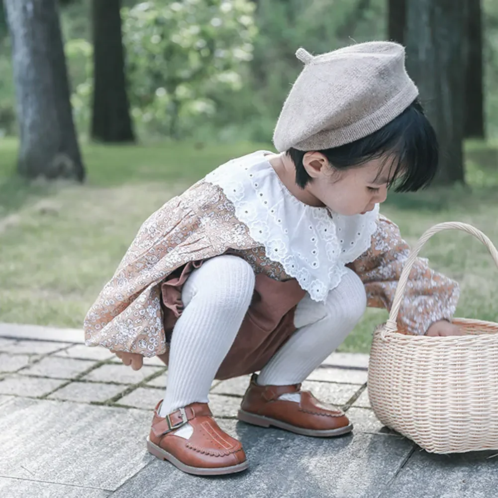 

Girls Vertical Stripe Solid Color Knitted Pantyhose Stretchy Toddler Baby Long Socks Kids Leggings 1 Pcs