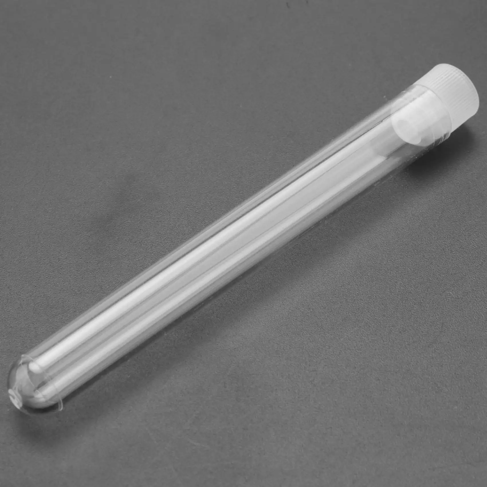 100Pcs 12X100mm Transparent Laboratory Clear Plastic Test Tubes Vials with Push Caps School Lab Supplies