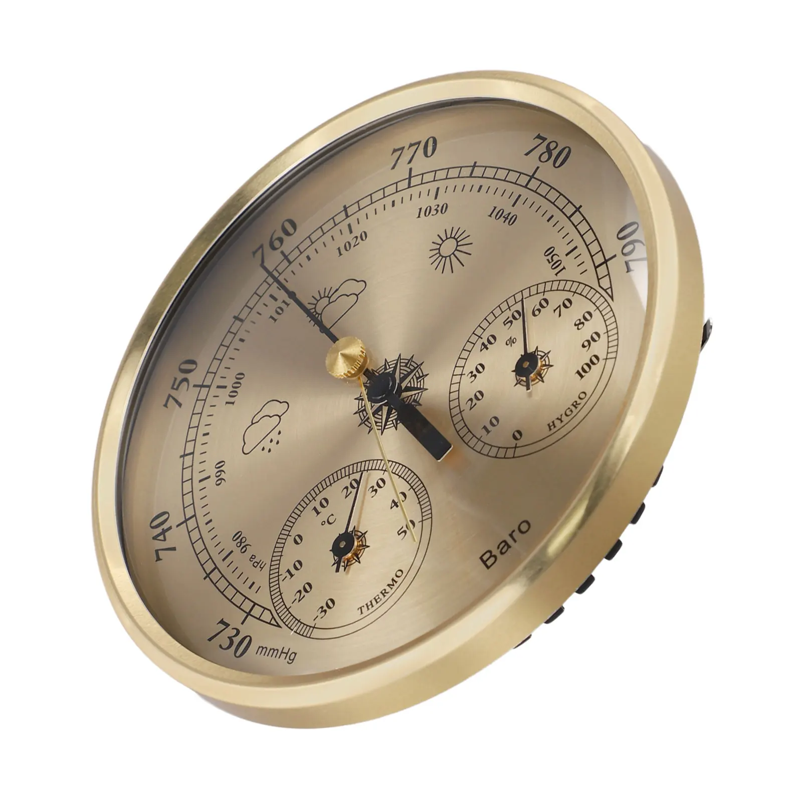130MM Mechanical 3 In 1 Thermometer Hygrometer Barometer For Home Indoor Air Pressure Temperature Humidity Gauge