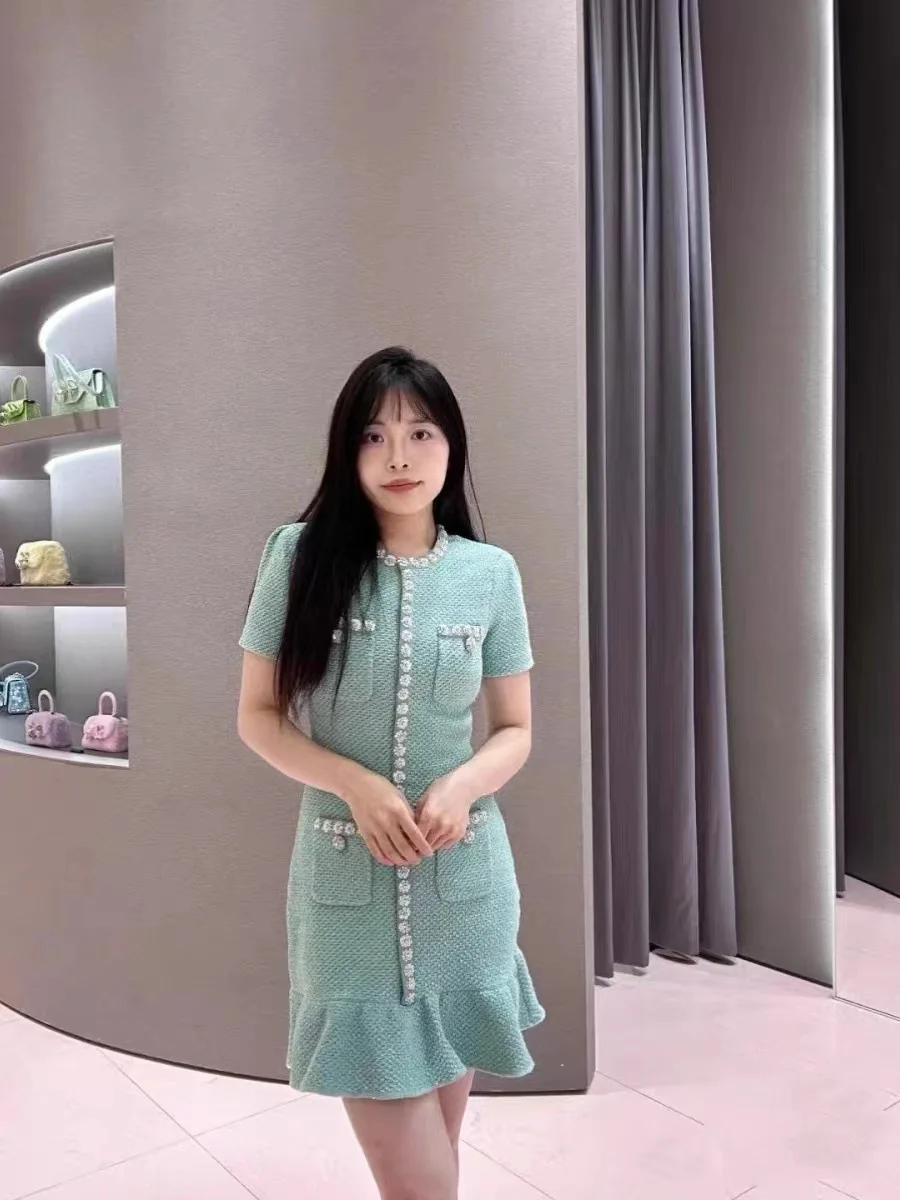 تنورة Nappa Fi-Tail ort Dr Embitteredenn Thousand-Specs Premium Knights محبوكة ملابس ربيع البحر المرجاني