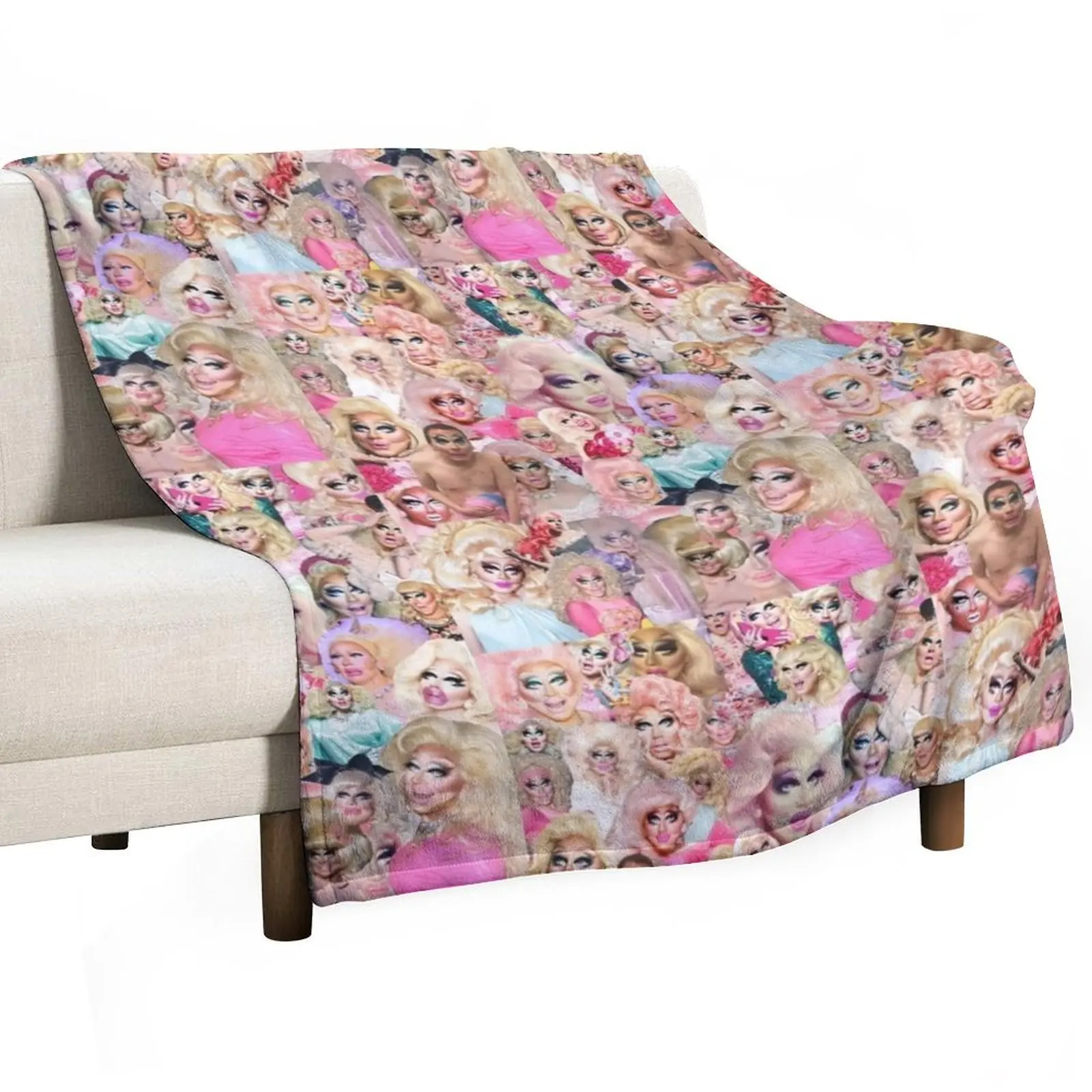 

Trixie Mattel Collage Throw Blanket Cute Plaid warm winter For Sofa Thin Sofa Throw Blankets