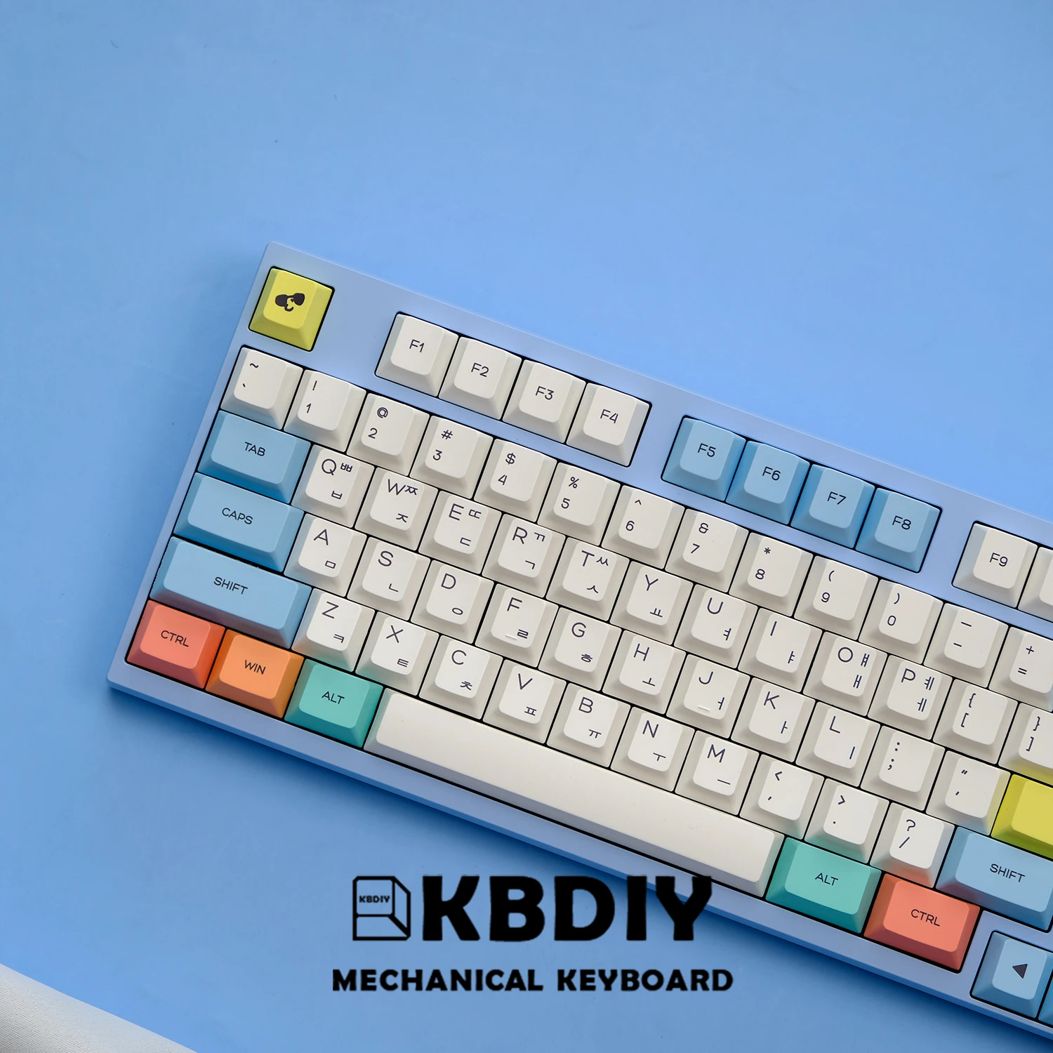 KBDiy Cherry Profile PBT-Tastenkappen, koreanische japanische Tastenkappe, Pastellkreide-Thema, MX-Schalter für mechanische Tastatur, KIT ISO 7U, 144 Tasten – Detail 16