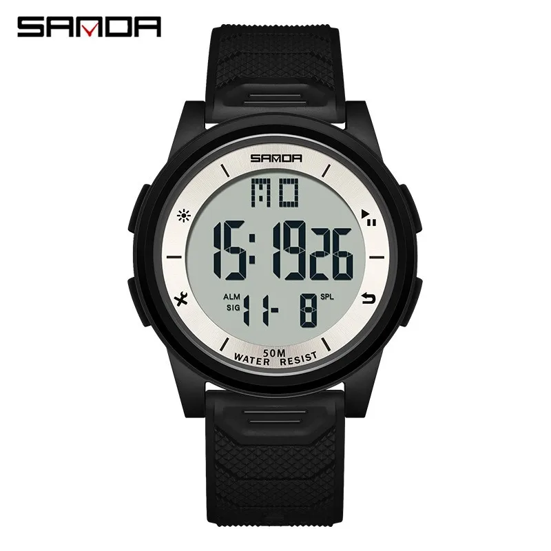 Fashion Sanda Men New Top Brand Sports Watches Male 50m Waterproof Alarm Clock Easy To Read Led Electronic Relogio Masculino