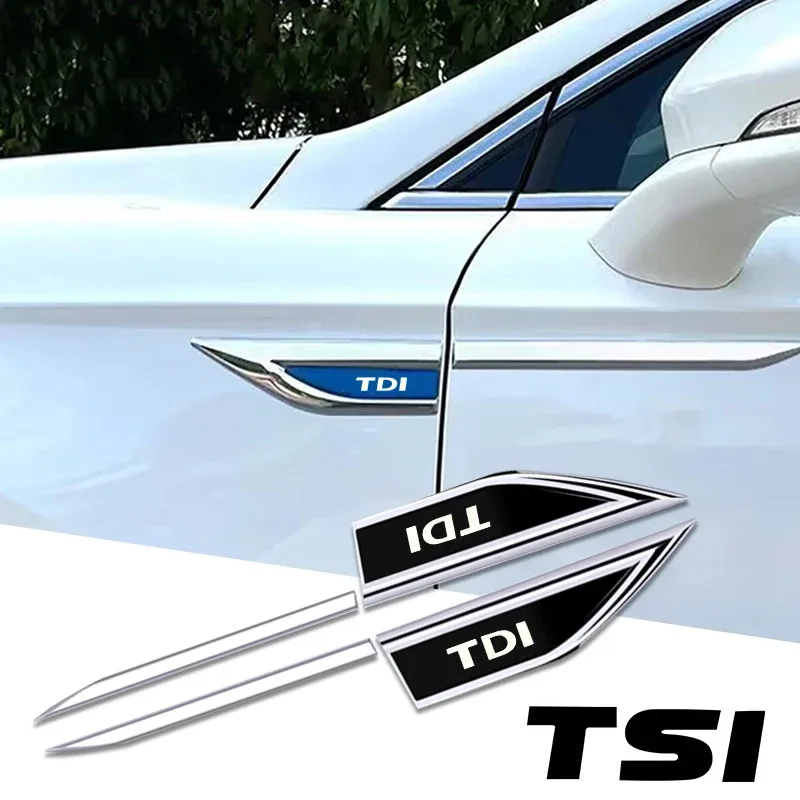 2pcs car accessory Side Doors Blade car stickers for vw Volkswagen TDI TSI golf passat jetta kombi touareg tiguan polo amarok