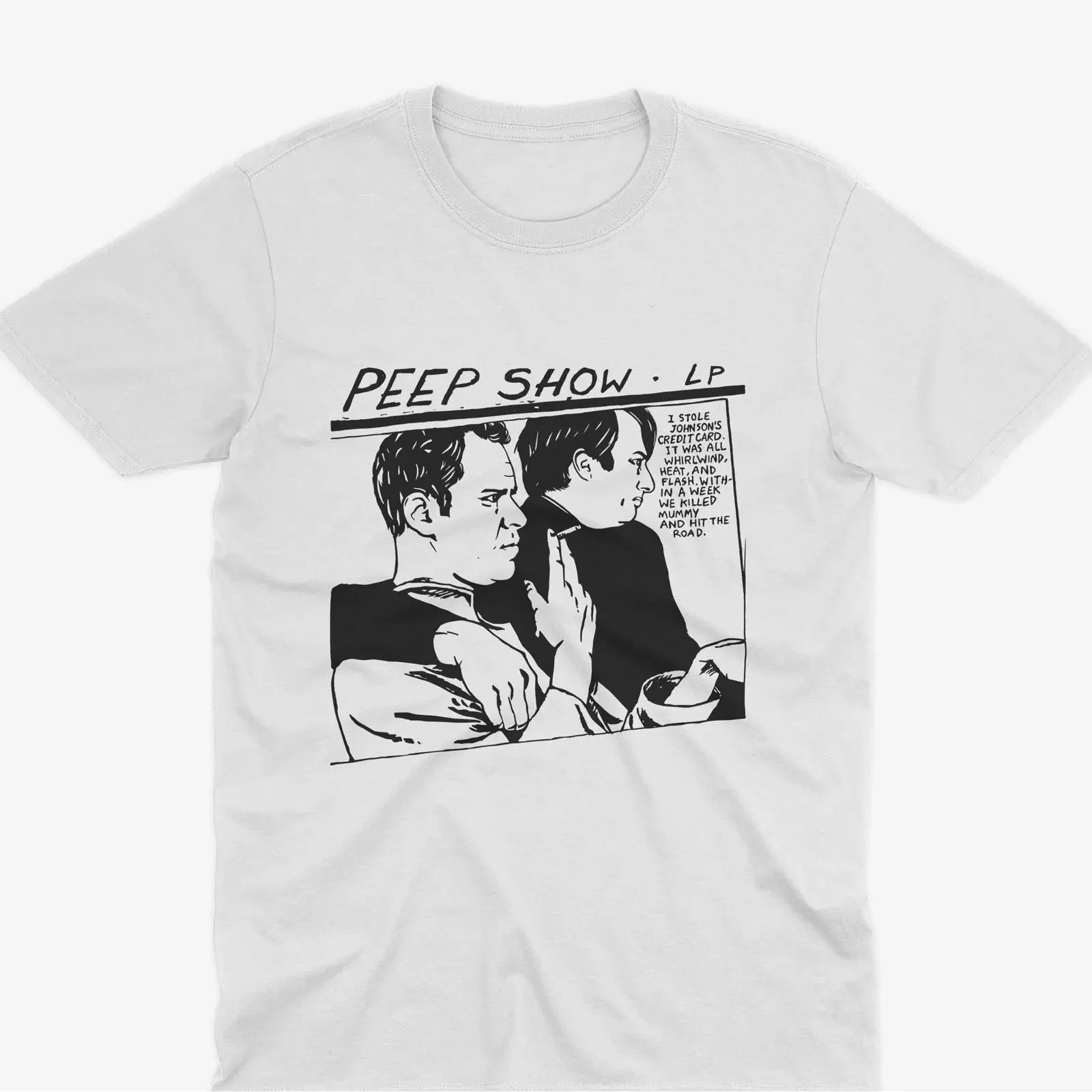 Peep Show LP T Shirt Mark Corrigan Inspired Fan Art Casual for Fans vintage Washed Stretched designer clothes Stylish Slightly