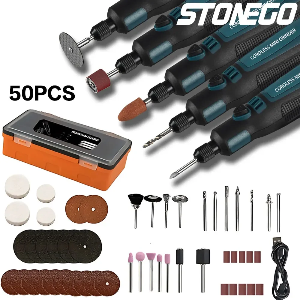 ポータブルで用途の広い電動工具、USB充電式、電動ミルセット、翡翠研磨およびDIYプロジェクト用のコンパクトな彫刻ツール