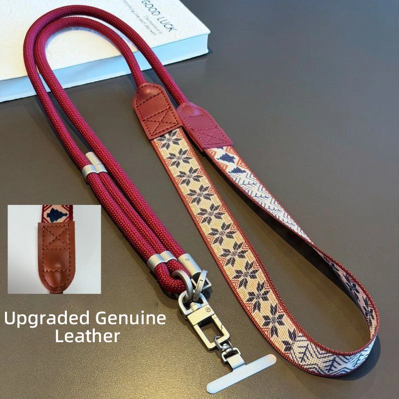 

Leather outdoor adjustable phone strap, multifunctional anti loss camera strap, portable and thick hanging chain