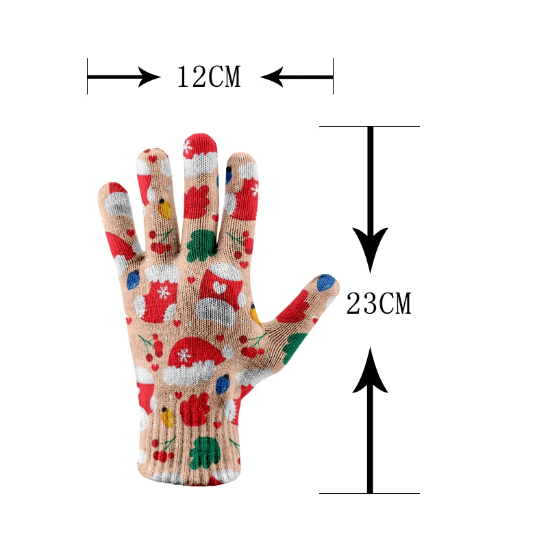 Luvas impressas completas da tela táctil para homens e mulheres, luvas quentes do dedo, exterior e interno, projetadas recentemente e interessantes,