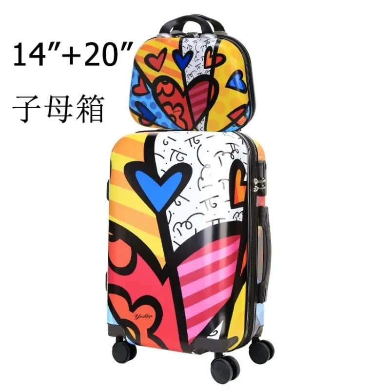 New Butterfly, Cartoon Trolley Case Zebra Print Carousel Luggage Student Luggage Carousel Luggage