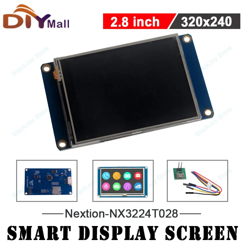 

Nextion NX3224T028 2,8-дюймовый дисплей HMI 320x240, резистивный сенсорный TFT ЖК-дисплей, интерфейс UART 5 В для Arduino/ESP32/Raspberry Pi
