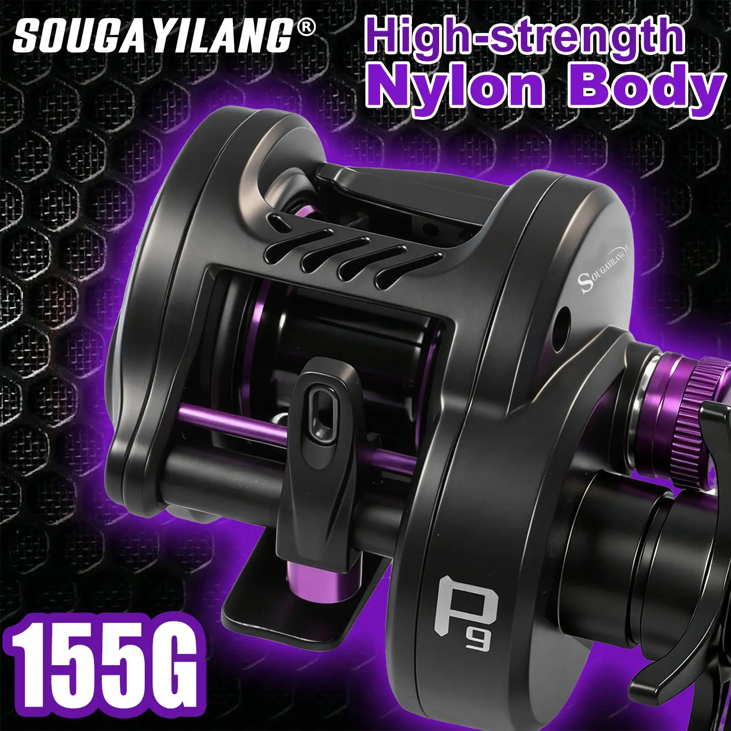 Sougayilang P9 DC Baitcaster-Rolle mit elektronischer Bremse, Übersetzungsverhältnis 7,2:1, 5+1BB, Anti-Explosion-Schnur, Salzwasser- und Süßwasser-Angelrolle – Detail 10