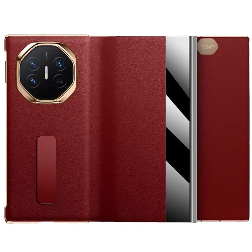 

Premium Natural Cowhide Leather Magnetic Flip Case for Huawei Mate XT Matte Armor Full Cover
