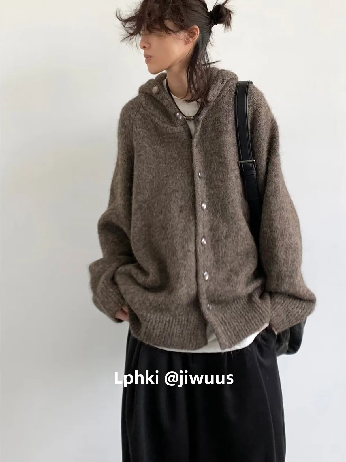 Retro Japanese Style Knitted Hoodie Cardigan Men's Loose Base Layer Top Lazy Outerwear Autumn Winter New Arrival Casual Wear