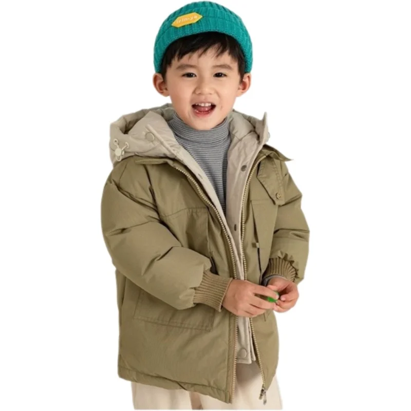 Boys Down Cotton Jacket Windbreak Outerwear 2024 New Thicken Winter Autumn Sport Warm Christmas Gift Children's Clothing