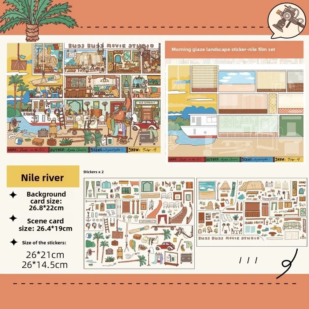 

3D DIY Миниатюрные наклейки для создания сцен: уличные, винтажные, с изображением поездов и джаз-баров, креативный дизайн, для скрапбукинга