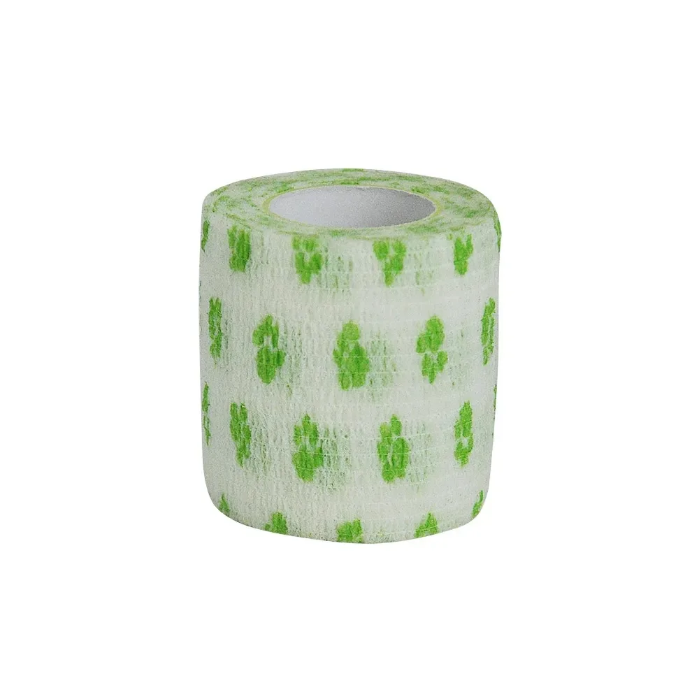 Light green claw pattern sports self-adhesive elastic/breathable sports wrap bandage for fingers, ankles, and wrists