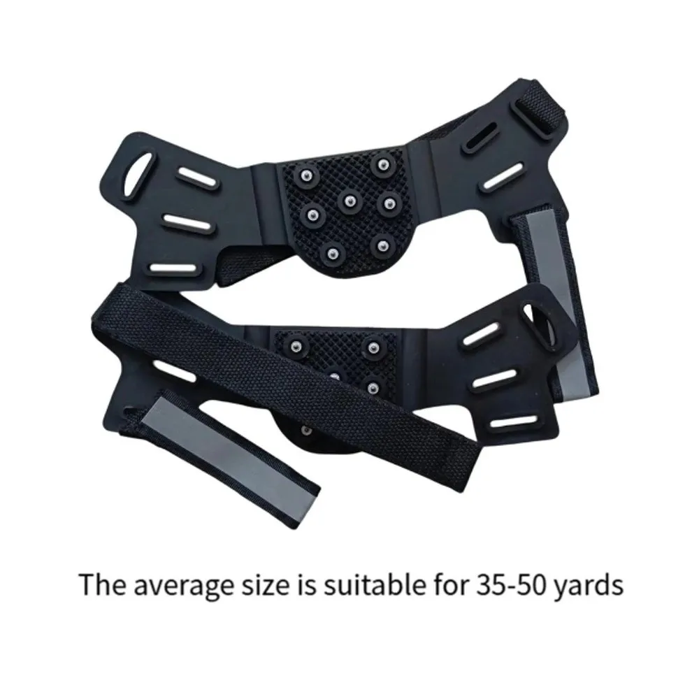 1 Pair 7 Spikes Ice Cleats Adjustable Straps Non-Slip Traction Crampon Spikes Universal Fit Reflective Stripes
