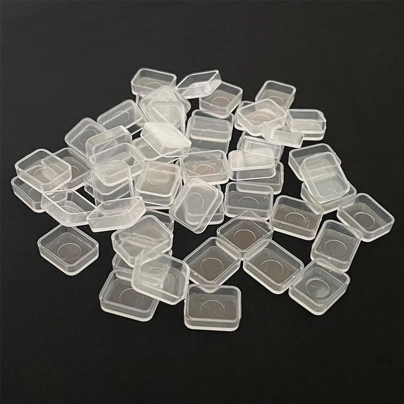 

50/100pcs 0.5ml Empty Tiny Watercolor Pans Rounded Corner Transparent Quarter Paint Pans Palette，Artist & Student Perfect Gift