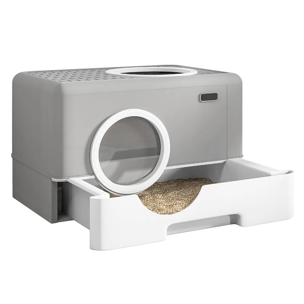 

Большой закрытый лоток для кошек с крышкой, защитой от запаха и брызг