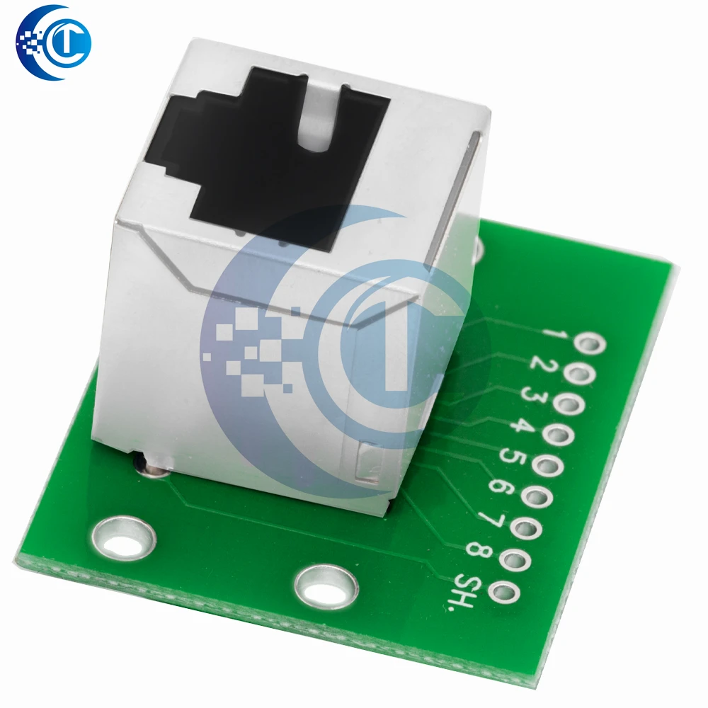 1PC RJ45 8P Network Port Test Module, Vertical to Horizontal Adapter Board for Network Cable Connection Circuits